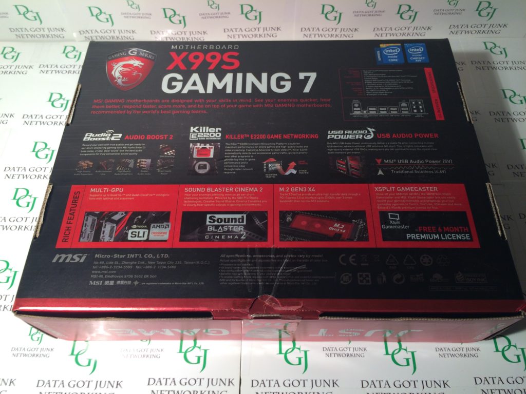 MSI X99S GAMING 7 X99 Chipset Motherboard
