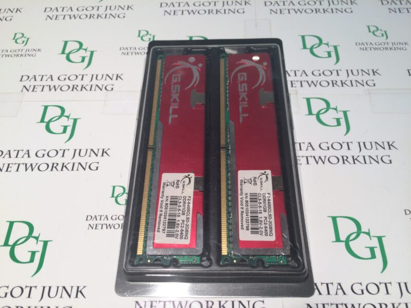 G.Skill PC2-6400 1GB DIMM 800 MHz DDR2 Memory (F2-6400CL5D-2GBNQ)