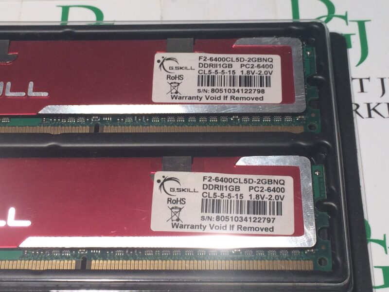 G.Skill PC2-6400 1GB DIMM 800 MHz DDR2 Memory (F2-6400CL5D-2GBNQ)