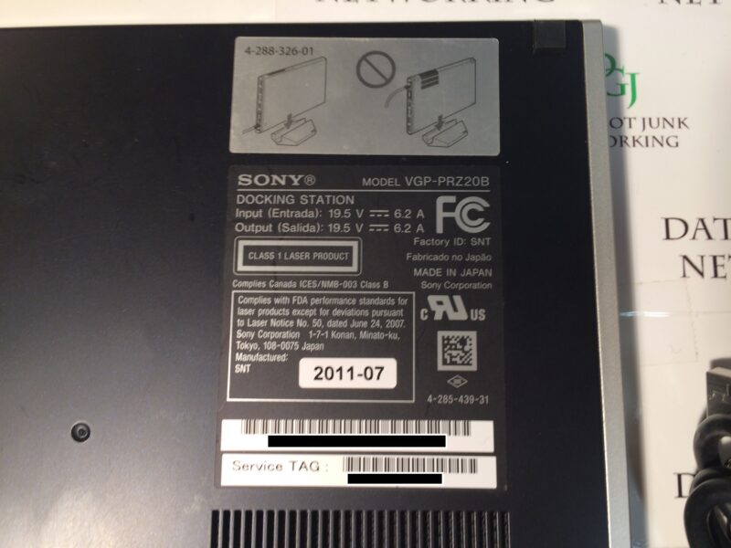 Sony Vaio VGP-PRZ20 B Blu Ray Player
