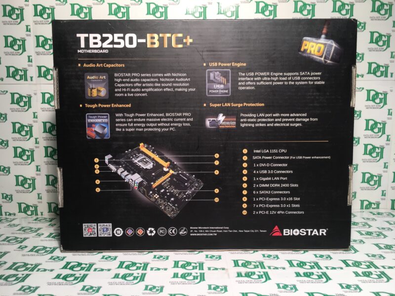 BIOSTAR TB250-BTC+ B250 Chipset 8 PCI-E Slots