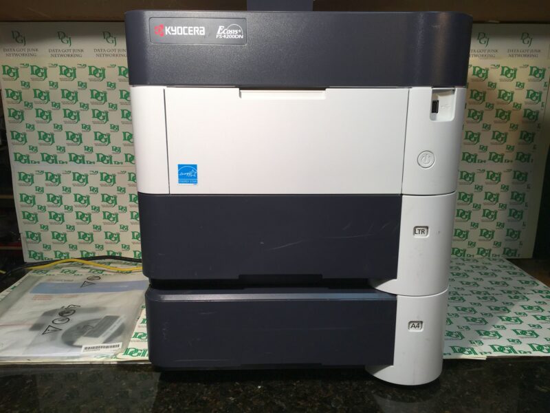 Kyocera 1102L12US0 Model FS-4200DN Black & White Network Laser Printer, 5 Line LCD Display Panel for Ease of Use, 52 Pages Per Minute, 2600 Sheet Maximum Paper Capacity, Convenient USB Host Printing