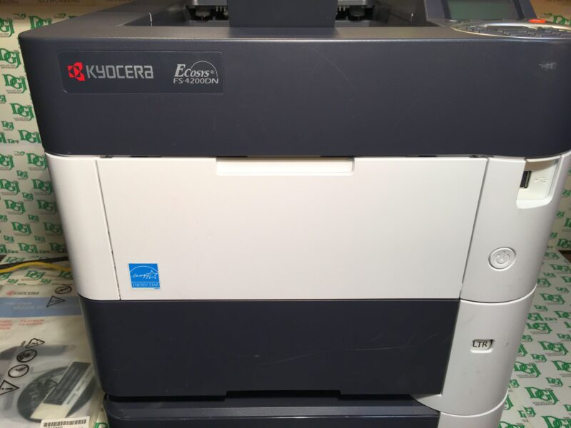 Kyocera 1102L12US0 Model FS-4200DN Black & White Network Laser Printer, 5 Line LCD Display Panel for Ease of Use, 52 Pages Per Minute, 2600 Sheet Maximum Paper Capacity, Convenient USB Host Printing