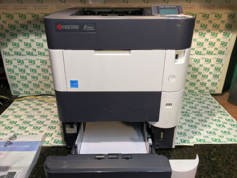 Kyocera 1102L12US0 Model FS-4200DN Black & White Network Laser Printer, 5 Line LCD Display Panel for Ease of Use, 52 Pages Per Minute, 2600 Sheet Maximum Paper Capacity, Convenient USB Host Printing