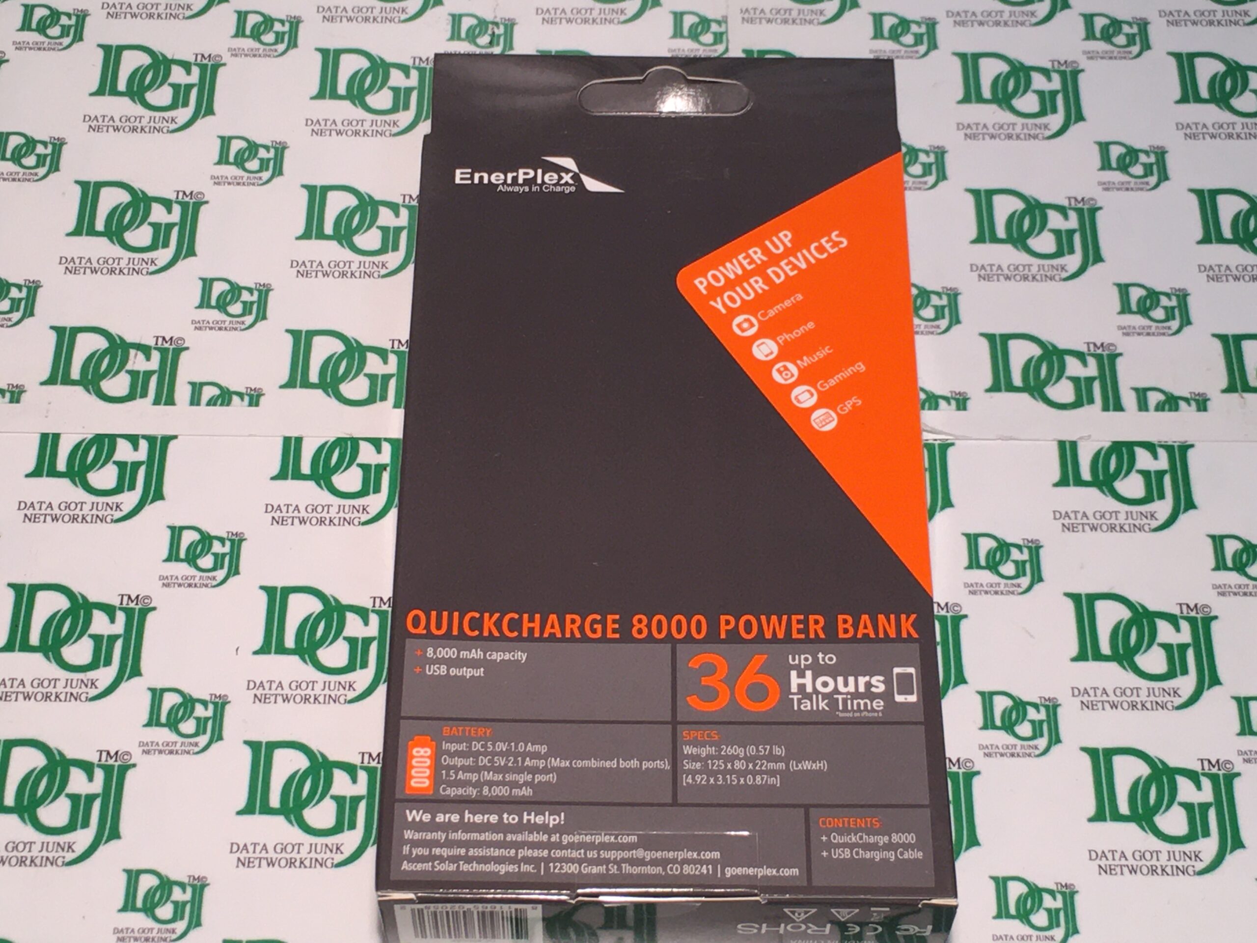 EnerPlex QuickCharge Black 8000 mAh Portable Power Bank QC8000BK EnerPlex QuickCharge Black 8000 mAh Portable Power Bank QC8000BK